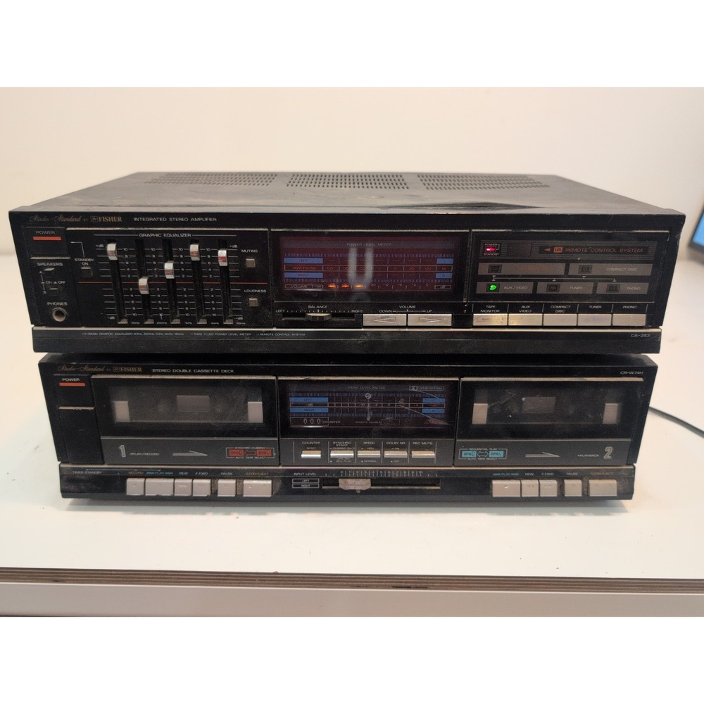 Fisher Component Stereo System CA283 Amp CR-W74H Tape Vintage